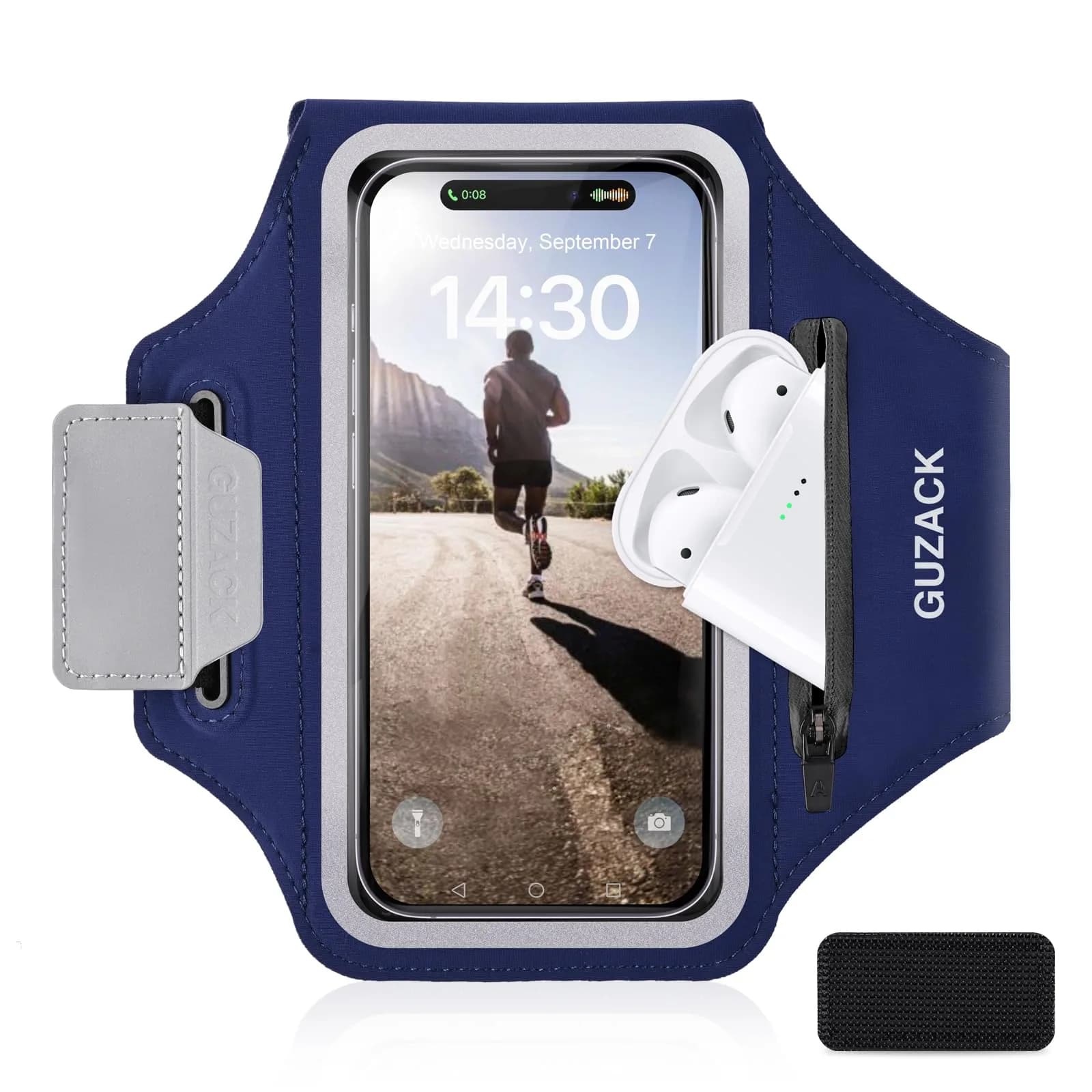Guzack Running Armband with Key Pockets & Card Slot | Fits Phones Up to 6.9"