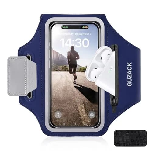 Guzack Running Armband with Key Pockets & Card Slot | Fits Phones Up to 6.9" thumbnail 1