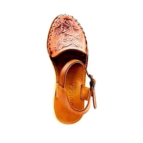 Sbicca Women's Acapulco Sandal, Cognac - 9 | Handwoven Leather Wedge for Casual Comfort thumbnail 6