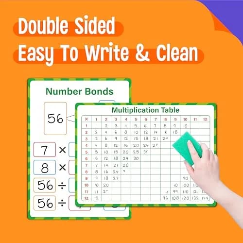 SpriteGru White Writing Board 12” x 9” | Double Sided Math Whiteboard for Kids & Students thumbnail 4