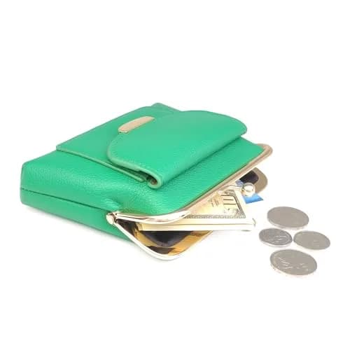Lavogel Coin Purse with Credit Card Slot Kiss Lock Change Pouch for Women, 15.9cm (6.3") x 13.2cm (5.2") x 3cm (1.2") | Vintage Style for Coins & Cards thumbnail 6