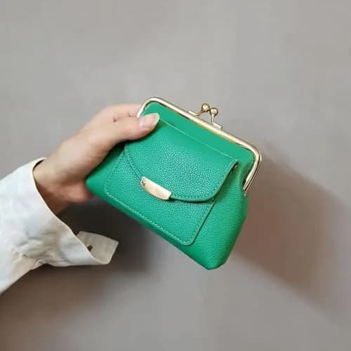 Lavogel Coin Purse with Credit Card Slot Kiss Lock Change Pouch for Women, 15.9cm (6.3") x 13.2cm (5.2") x 3cm (1.2") | Vintage Style for Coins & Cards thumbnail 2