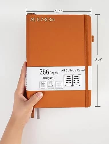 VOLINOTE Thick College Ruled Notebook with 366 Pages | A5 Leather Hardcover for Writing & Office Use thumbnail 6