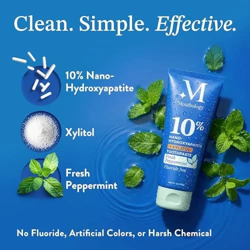 Mouthology 10% Nano Hydroxyapatite Toothpaste Fluoride Free Mint 118ml (4oz) | Enamel Care & Sensitive Teeth thumbnail 4