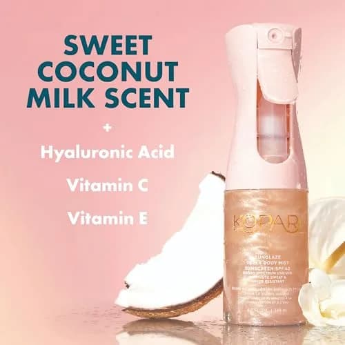 Kopari Rose Gold Sunglaze Sheer Body Mist Sunscreen SPF 42, 156 g (5.5 oz) | Broad Spectrum UVA/UVB Protection thumbnail 5
