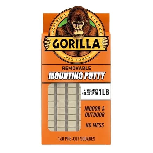 Gorilla Removable Mounting Putty Natural Tan 168 Pre-Cut Squares | Holds Up to 2 lbs thumbnail 1