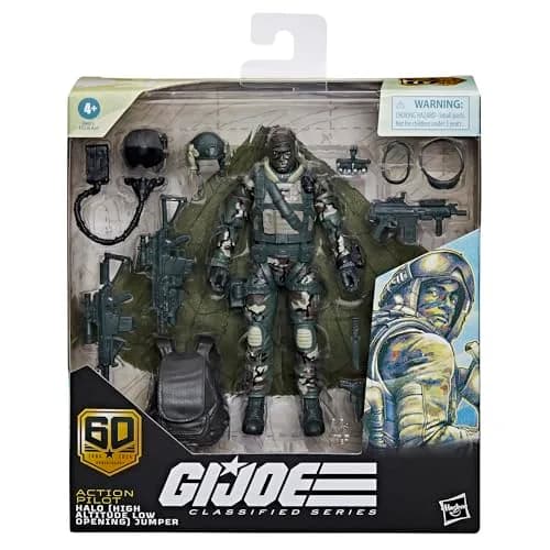 G.I. Joe Classified Series 60th Anniversary Action Pilot - Halo (High Altitude Low Opening) Jumper, 6 Inch Action Figure with Parachute & Accessories | Collectible 6-inch Toy thumbnail 2