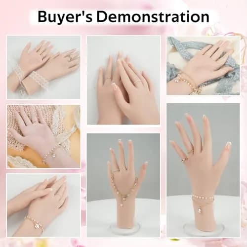 CUAIBB Realistic Female Silicone Hand Model Left | Jewelry & Nail Practice Hand thumbnail 4