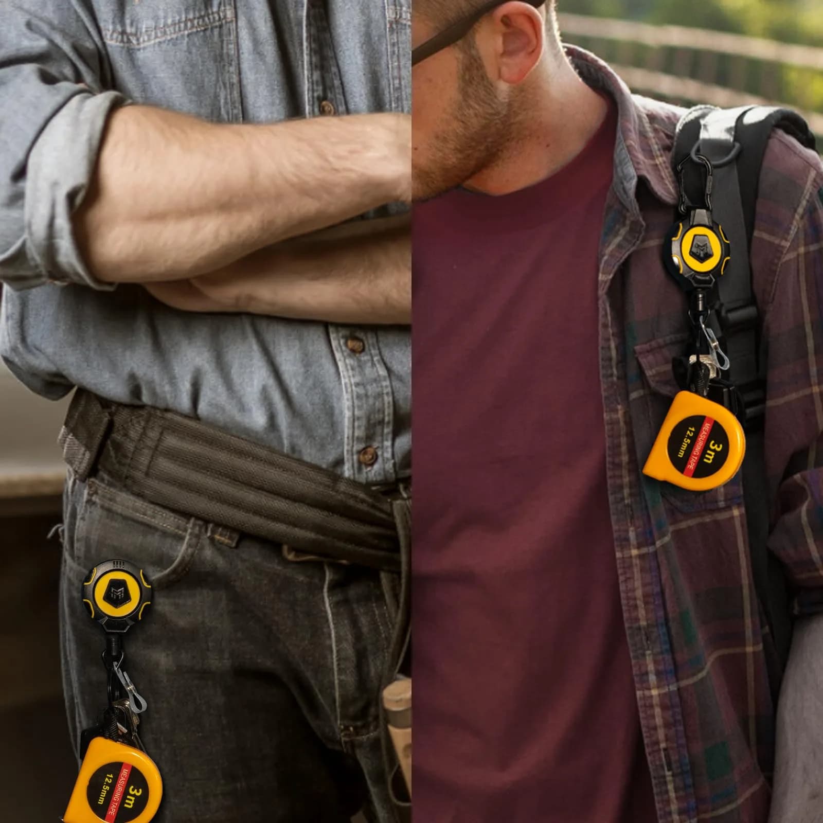 MNGARISTA Retractable Badge Holder Keychain 2 Pack | Heavy Duty with Belt Clip & Carabiner - view 6