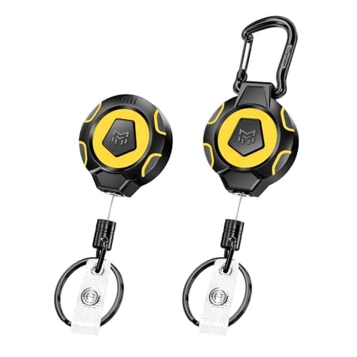 MNGARISTA Retractable Badge Holder Keychain 2 Pack | Heavy Duty with Belt Clip & Carabiner thumbnail 1