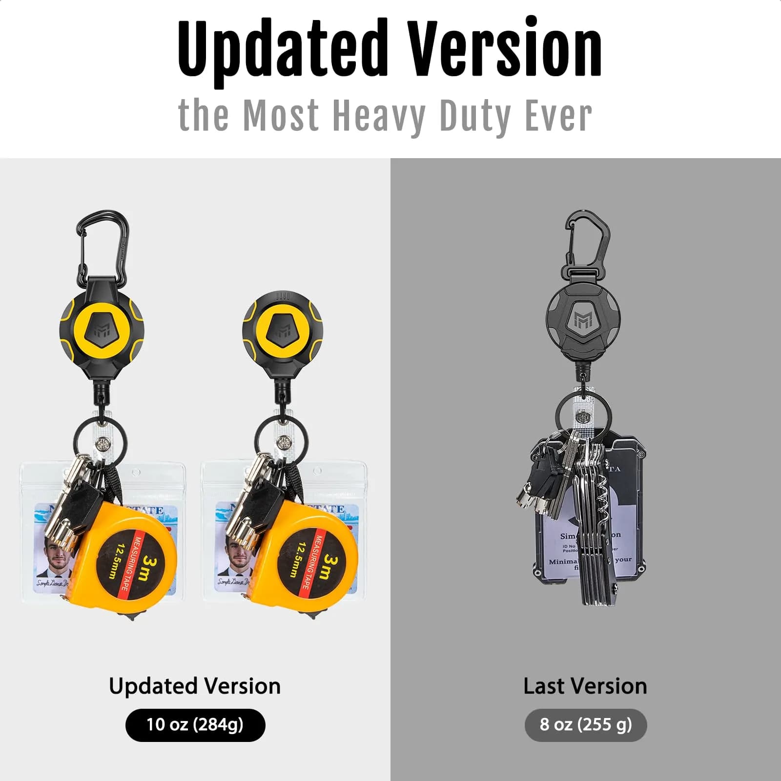 MNGARISTA Retractable Badge Holder Keychain 2 Pack | Heavy Duty with Belt Clip & Carabiner - view 3