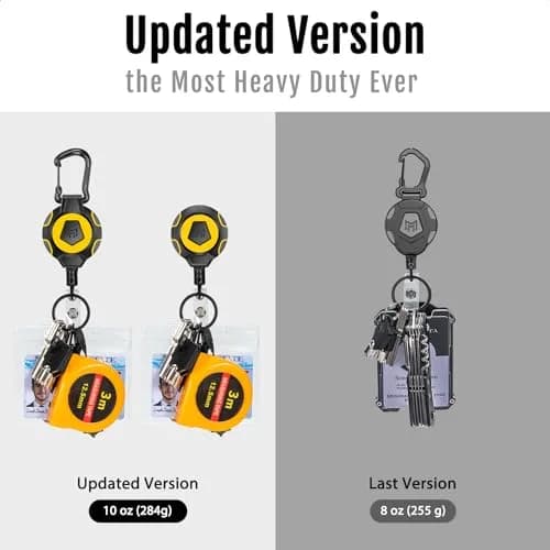 MNGARISTA Retractable Badge Holder Keychain 2 Pack | Heavy Duty with Belt Clip & Carabiner thumbnail 3