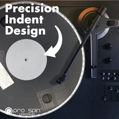PRO SPIN Clear Acrylic Turntable Mat | 12" Vinyl Slipmat with Static Reduction & Tighter Bass thumbnail 4