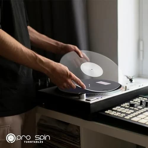 PRO SPIN Clear Acrylic Turntable Mat | 12" Vinyl Slipmat with Static Reduction & Tighter Bass thumbnail 7