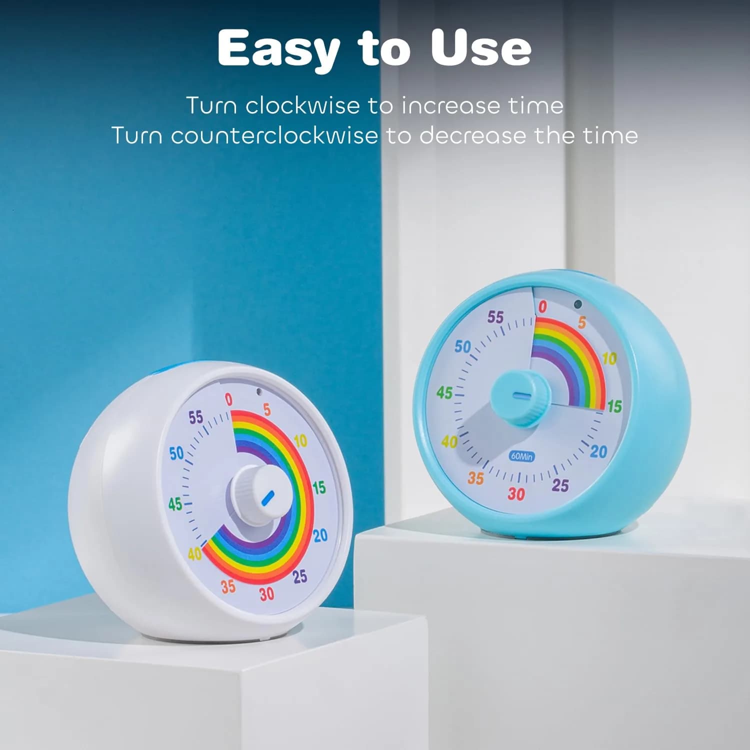 kiecky squirrel Visual Countdown Timer 60-Minute Silent Operation | Desk Timer for Kids & Classroom - view 3