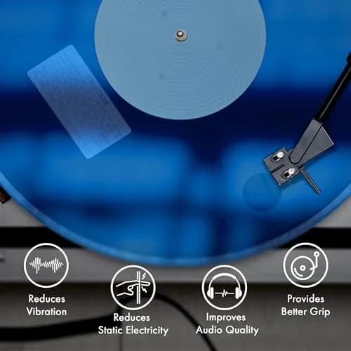 PRO SPIN Blue Acrylic Turntable Mat | 12" Vinyl Slipmat for Vintage Record Player | Anti-Static, Tighter Bass, Modern Style thumbnail 6