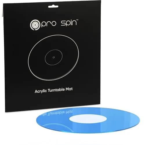 PRO SPIN Blue Acrylic Turntable Mat | 12" Vinyl Slipmat for Vintage Record Player | Anti-Static, Tighter Bass, Modern Style thumbnail 8