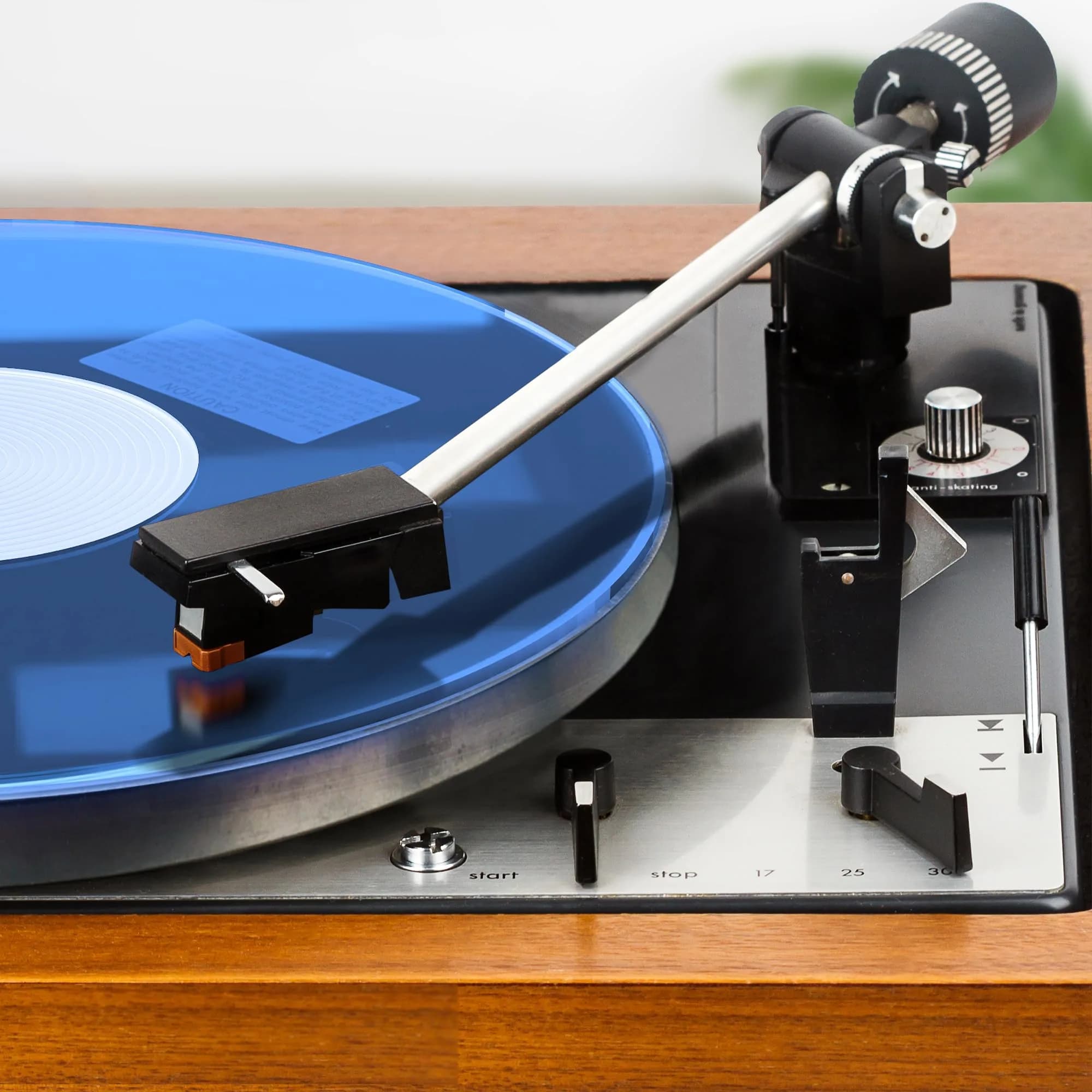 PRO SPIN Blue Acrylic Turntable Mat | 12" Vinyl Slipmat for Vintage Record Player | Anti-Static, Tighter Bass, Modern Style - main product image