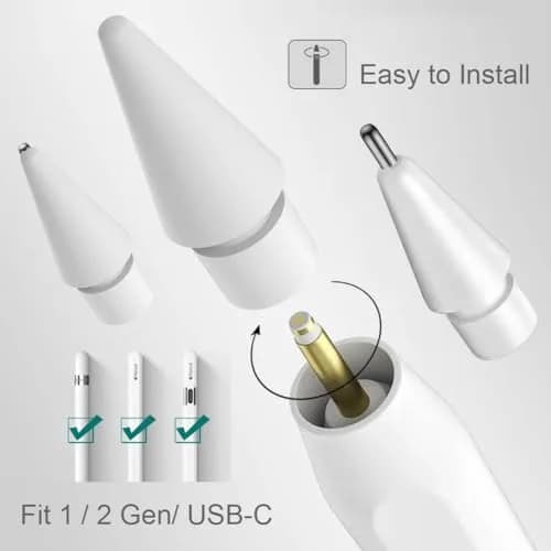 SIXFU Replacement Tips for Apple Pencil, Mix Precise Control Tips Set for Apple Pencil 2nd Gen/1st Gen/USB C | 6 Pack thumbnail 2