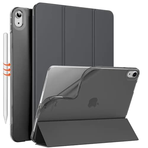 MoKo Case for iPad Air 11 inch M4/M3/M2 2026/2025/2024, Space Gray | Translucent Back, Auto Wake/Sleep, Supports Touch ID & Pencil thumbnail 1