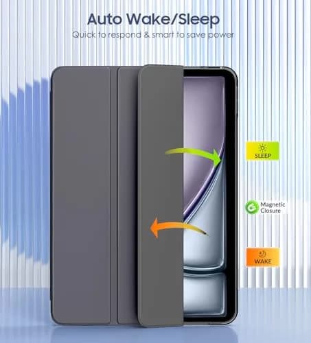 MoKo Case for iPad Air 11 inch M4/M3/M2 2026/2025/2024, Space Gray | Translucent Back, Auto Wake/Sleep, Supports Touch ID & Pencil thumbnail 4