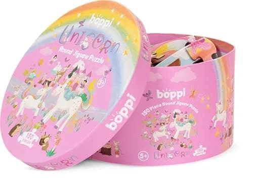 boppi Round 150 Piece Jigsaw Puzzle for Kids 5-8 | Unicorn Fantasy Scene | Eco-Friendly Recycled Cardboard thumbnail 4