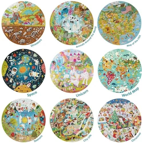 boppi Round 150 Piece Jigsaw Puzzle for Kids 5-8 | Unicorn Fantasy Scene | Eco-Friendly Recycled Cardboard thumbnail 8