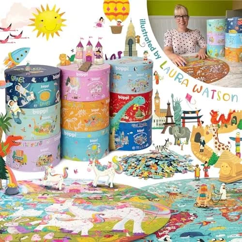 boppi Round 150 Piece Jigsaw Puzzle for Kids 5-8 | Unicorn Fantasy Scene | Eco-Friendly Recycled Cardboard thumbnail 9