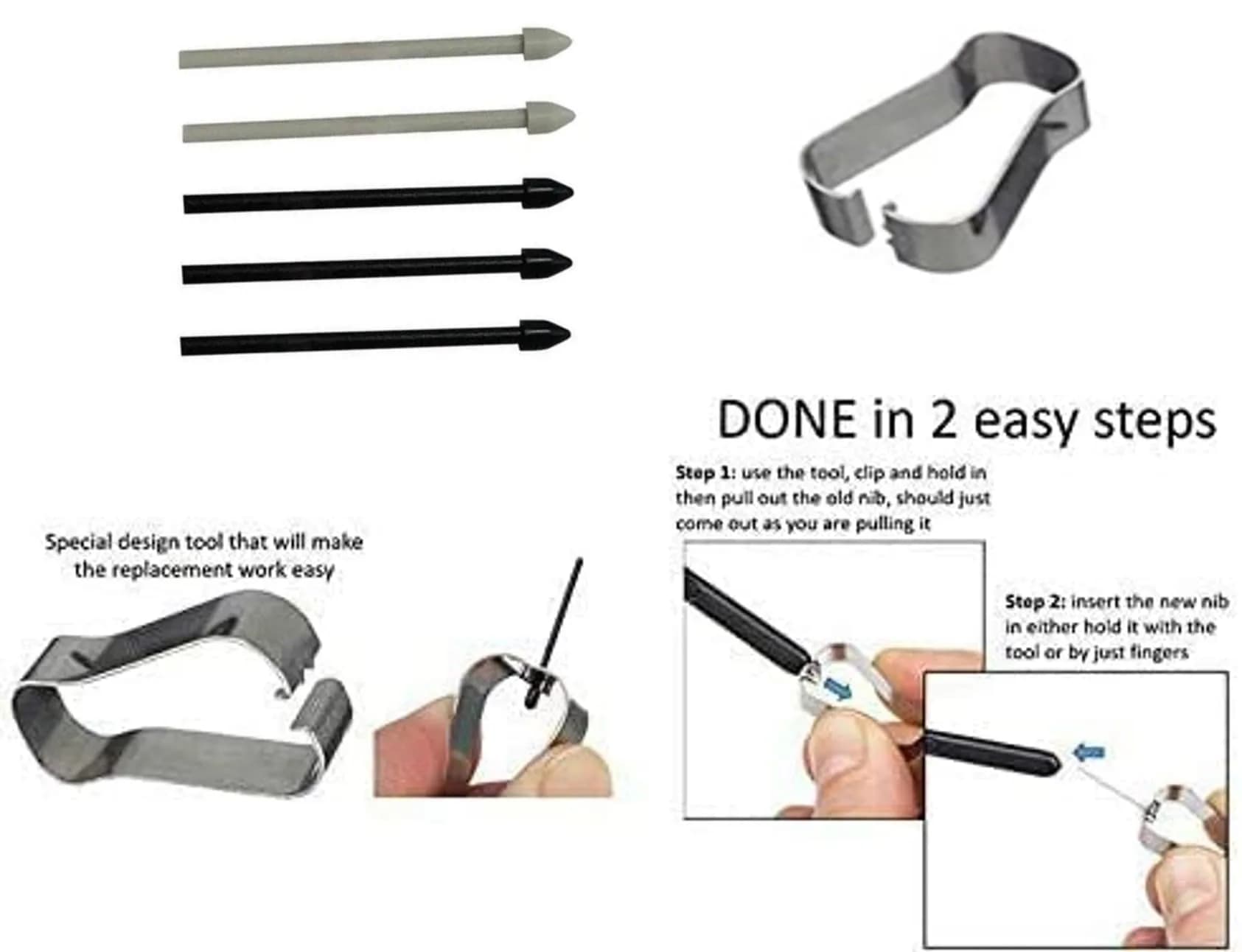 SLQ S Pen Replacement for Samsung Galaxy S24 Ultra 5G | 4096 Pressure Sensitivity, Bluetooth, 5x Tips (Gray) - view 7