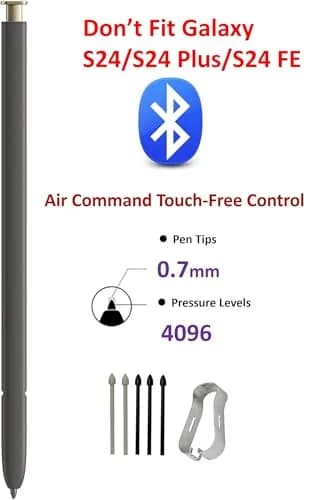 SLQ S Pen Replacement for Samsung Galaxy S24 Ultra 5G | 4096 Pressure Levels, Bluetooth, Yellow thumbnail 3