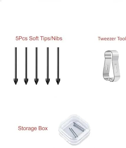 SLQ Black 5Pack Soft Tips Stylus Pen Nibs for Samsung Galaxy S24 Ultra | 4096 Pressure Levels thumbnail 4