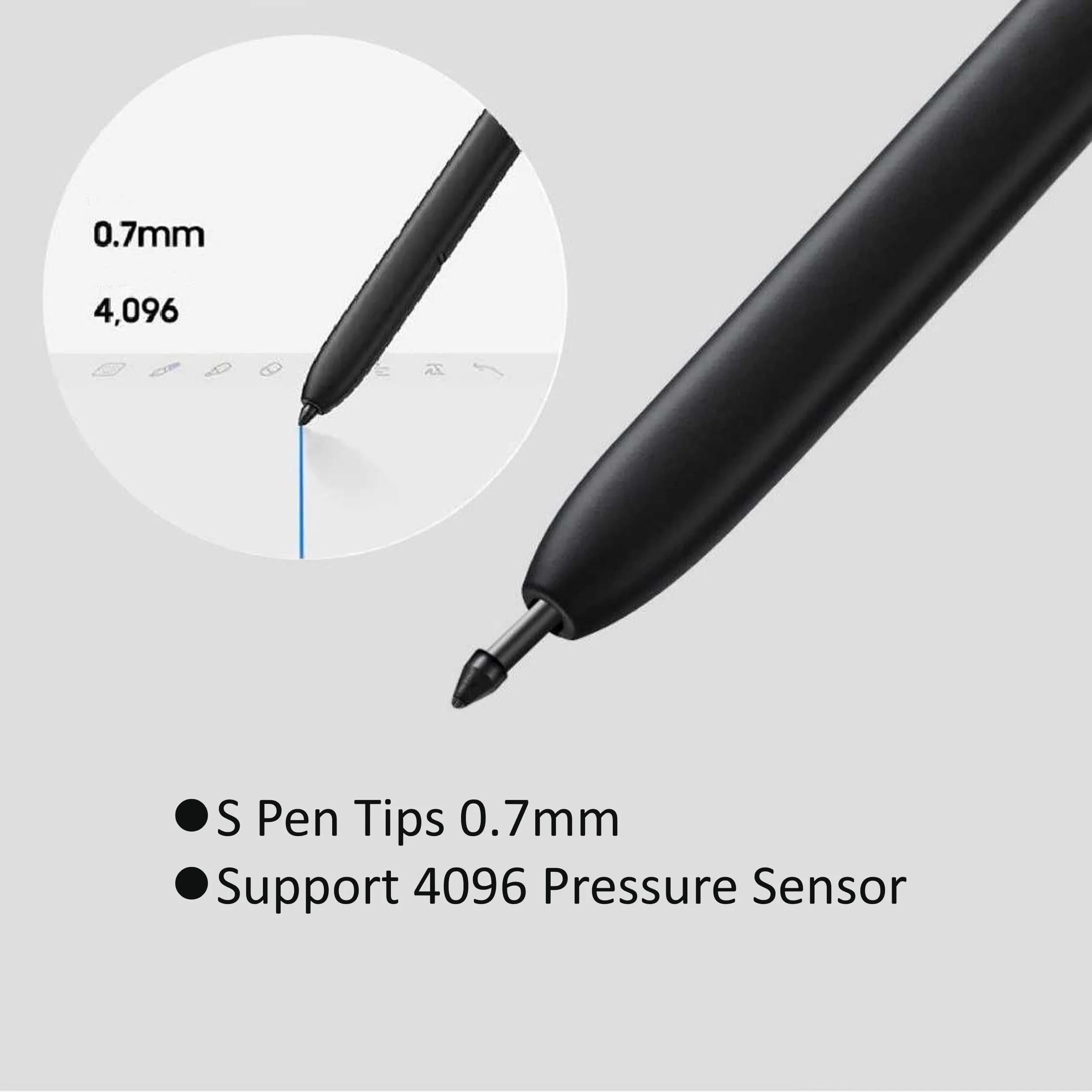 SLQ Black 5Pack Soft Tips Stylus Pen Nibs for Samsung Galaxy S24 Ultra | 4096 Pressure Levels - view 5