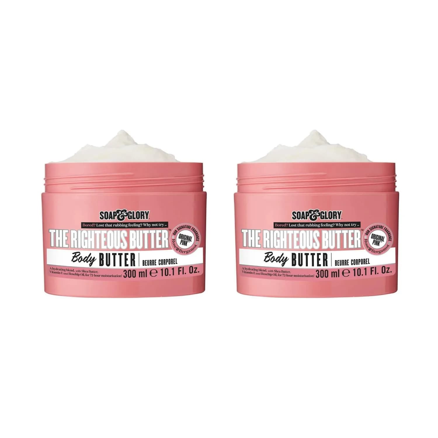 Soap & Glory The Righteous Body Butter 300ml (10.1 Fl Oz) | Clinically Proven 72-Hour Hydration — 20.2 Ounce
