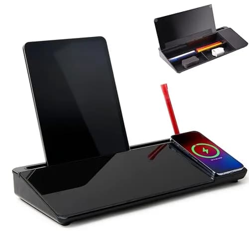 GAROOD White Writing Board with Wireless Charger Adapter | Desktop Glassboard for Office & School thumbnail 1