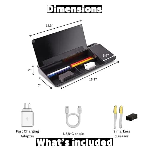 GAROOD White Writing Board with Wireless Charger Adapter | Desktop Glassboard for Office & School thumbnail 5