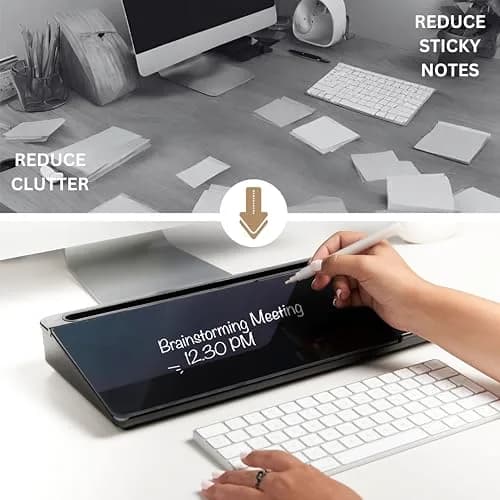 GAROOD White Writing Board with Wireless Charger Adapter | Desktop Glassboard for Office & School thumbnail 2
