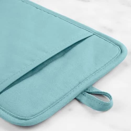 KitchenAid Ribbed Soft Silicone Pot Holder 2-Pack Set, Mineral Water Aqua, 18cm (7") x 23cm (9") | Heat Resistant Up to 260°C (500°F) thumbnail 4