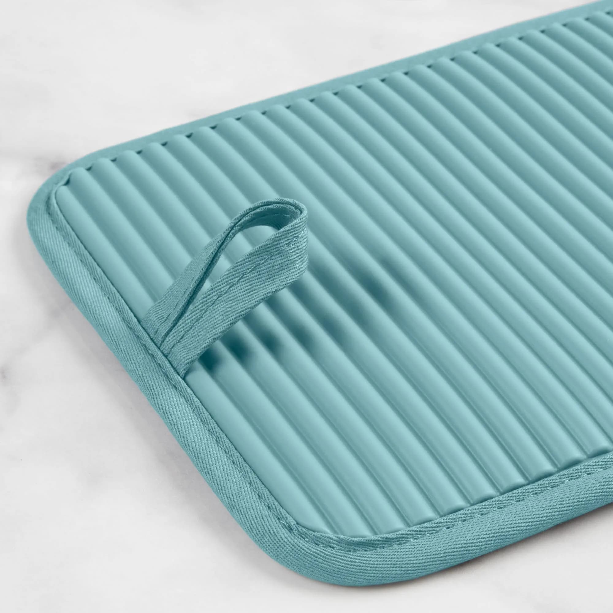 KitchenAid Ribbed Soft Silicone Pot Holder 2-Pack Set, Mineral Water Aqua, 18cm (7") x 23cm (9") | Heat Resistant Up to 260°C (500°F) - view 5