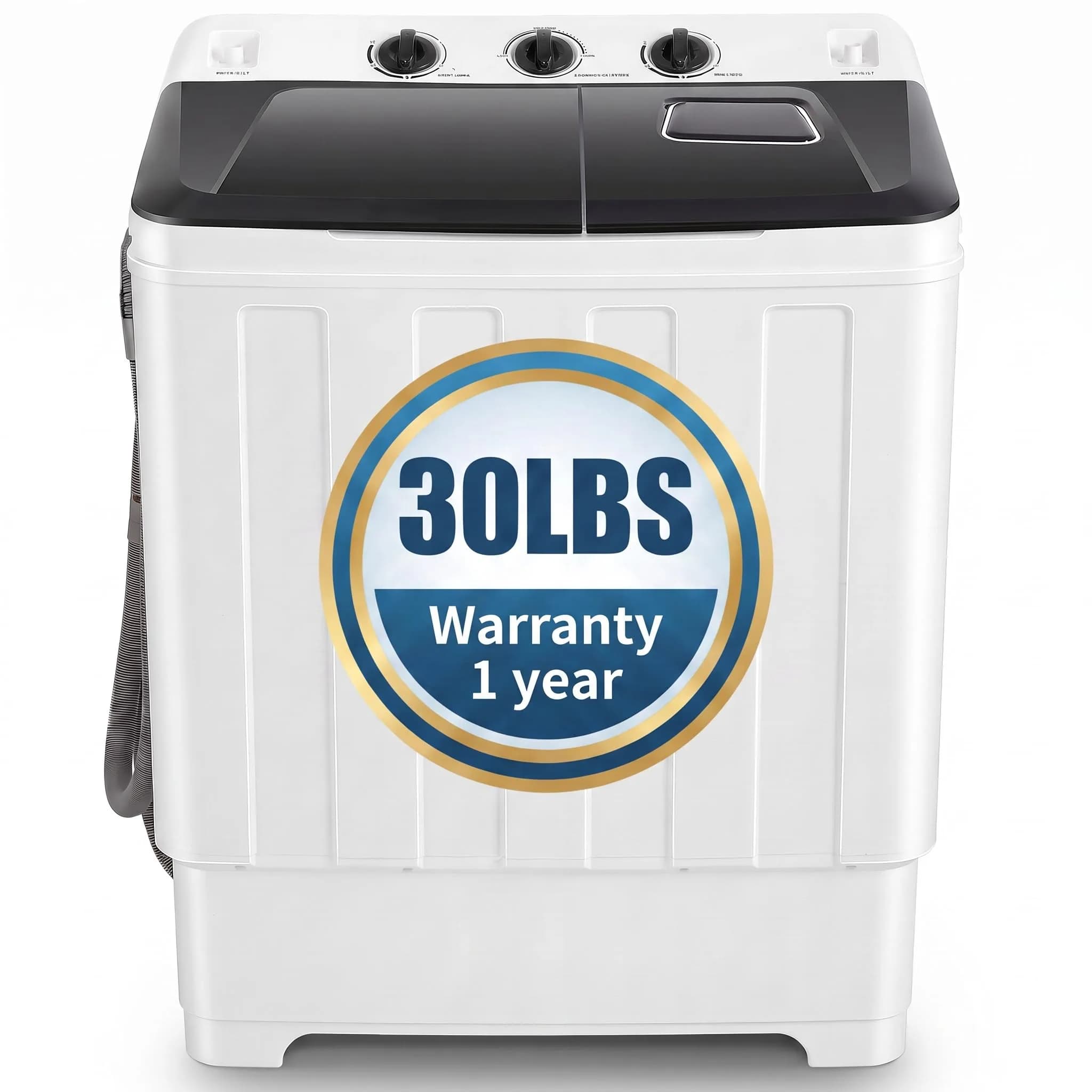Nictemaw Portable Washing Machine 30Lbs Capacity Twin Tub with Drain Pump | Compact Laundry for Apartments & Dorms