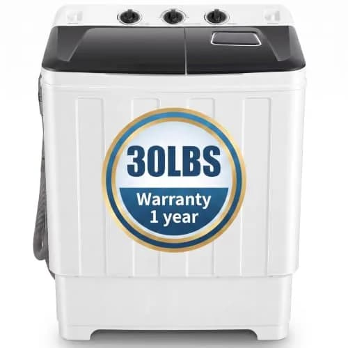 Nictemaw Portable Washing Machine 30Lbs Capacity Twin Tub with Drain Pump | Compact Laundry for Apartments & Dorms - main product image