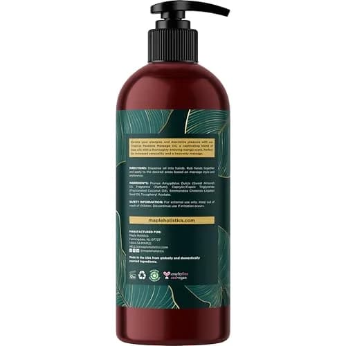 Maple Holistics Tropical Massage Oil for Couples 16 Fl Oz | Full Body Relaxation & Mango Scent thumbnail 6