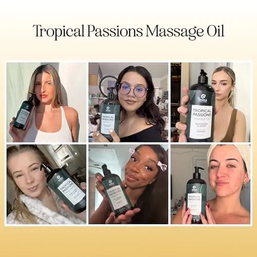 Maple Holistics Tropical Massage Oil for Couples 16 Fl Oz | Full Body Relaxation & Mango Scent thumbnail 2