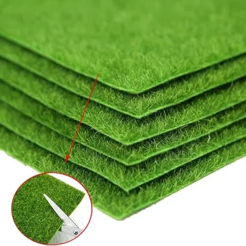 KISEER Artificial Craft Grass 6 Pack 12 x 12 Inches Miniature Green Plastic | DIY Dollhouse Ornament Decoration thumbnail 4