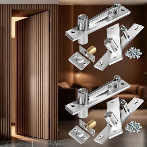 SKMYL Heavy Duty Hidden Pivot Hinge, 360° Rotation for Bookshelf Door, 220 lb Capacity (2-Pack, Stainless Steel) thumbnail 1