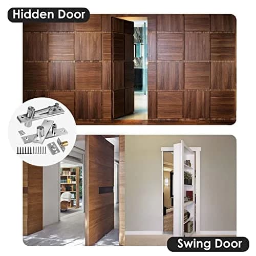 SKMYL Heavy Duty Hidden Pivot Hinge, 360° Rotation for Bookshelf Door, 220 lb Capacity (2-Pack, Stainless Steel) thumbnail 3