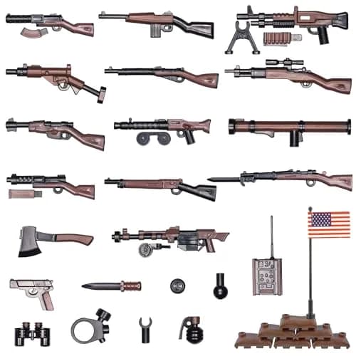 MaozyHomie U.S Field Force Weapons Building Blocks (36pcs) - Military Toy Accessory Pack thumbnail 1