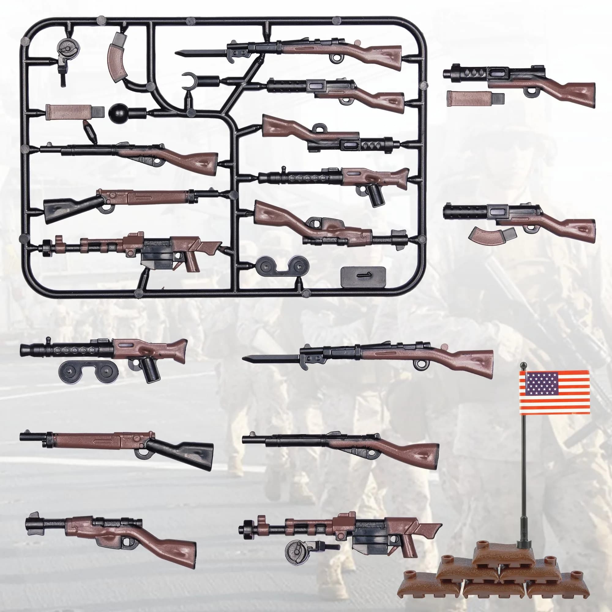 MaozyHomie U.S Field Force Weapons Building Blocks (36pcs) - Military Toy Accessory Pack - view 2