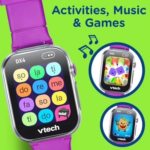 VTech KidiZoom Smartwatch DX4 Purple 22.5cm (8.9") | Splash-Proof Metal Body with Dual Cameras thumbnail 4