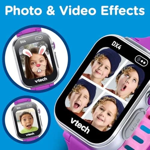 VTech KidiZoom Smartwatch DX4 Purple 22.5cm (8.9") | Splash-Proof Metal Body with Dual Cameras thumbnail 2