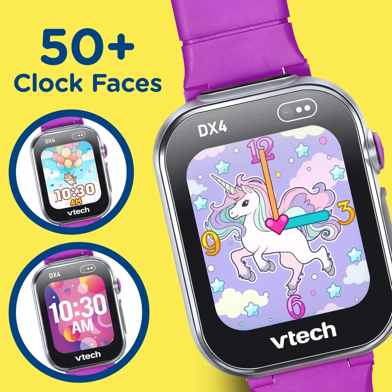VTech KidiZoom Smartwatch DX4 Purple 22.5cm (8.9") | Splash-Proof Metal Body with Dual Cameras - view 3
